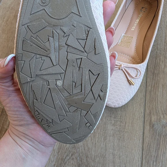 Alpine Swiss Women's Blush Woven Ballet Flats with Bow - Picture 5 of 5